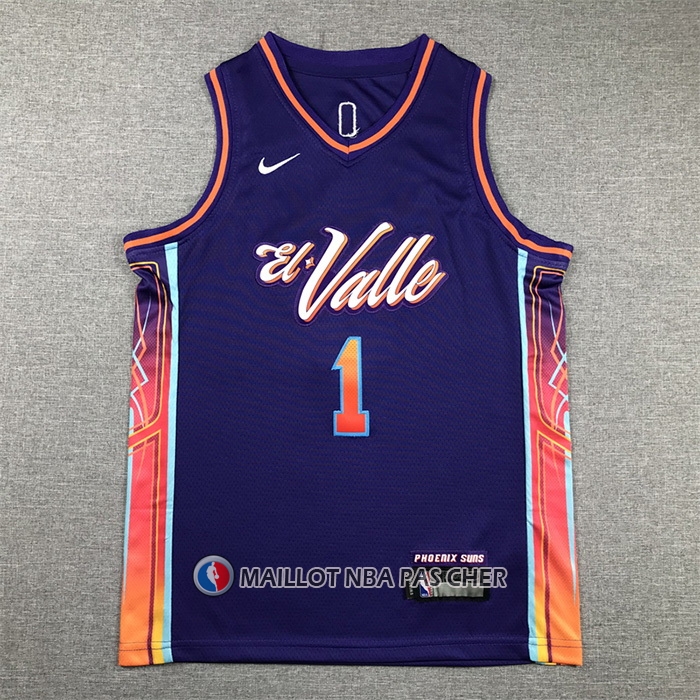 Maillot Enfant Phoenix Suns Devin Booker NO 1 Ville 2023-24 Volet